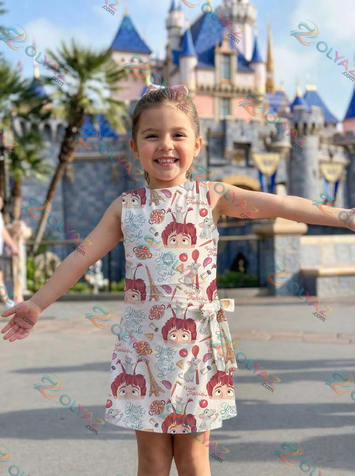 Girls Disney Ratatouille Paris Athletic Dress - Tennis Dress Skirt, Family Matching Outfit Girls Disney Ratatouille Paris Athletic Dress - Tennis Dress Skirt, Family Matching Outfit
