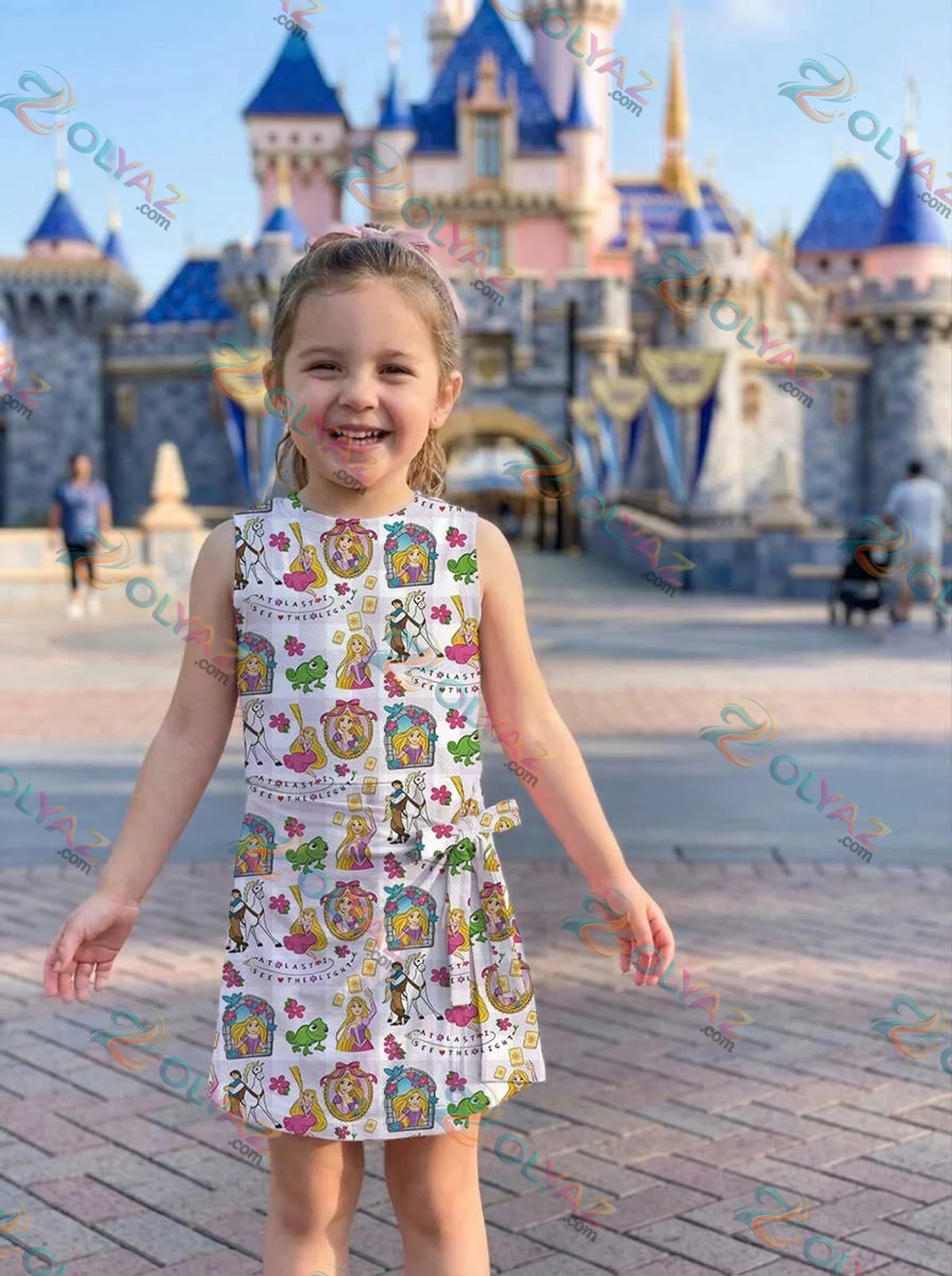 Girls Disney Tangled Pink Checkered Athletic Dress - Tennis Dress Skirt, Family Matching Outfit Girls Disney Tangled Pink Checkered Athletic Dress - Tennis Dress Skirt, Family Matching Outfit