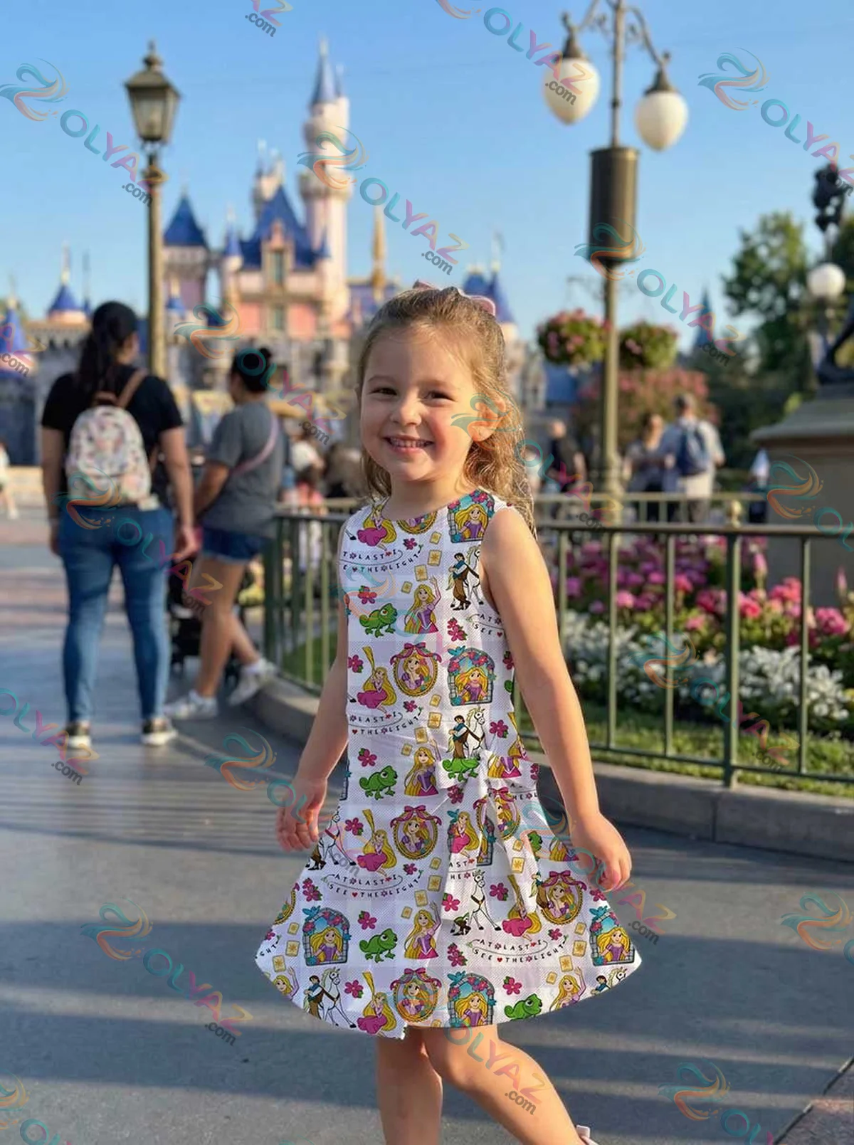 Girls Disney Tangled Pink Checkered Athletic Dress - Tennis Dress Skirt, Family Matching Outfit Girls Disney Tangled Pink Checkered Athletic Dress - Tennis Dress Skirt, Family Matching Outfit