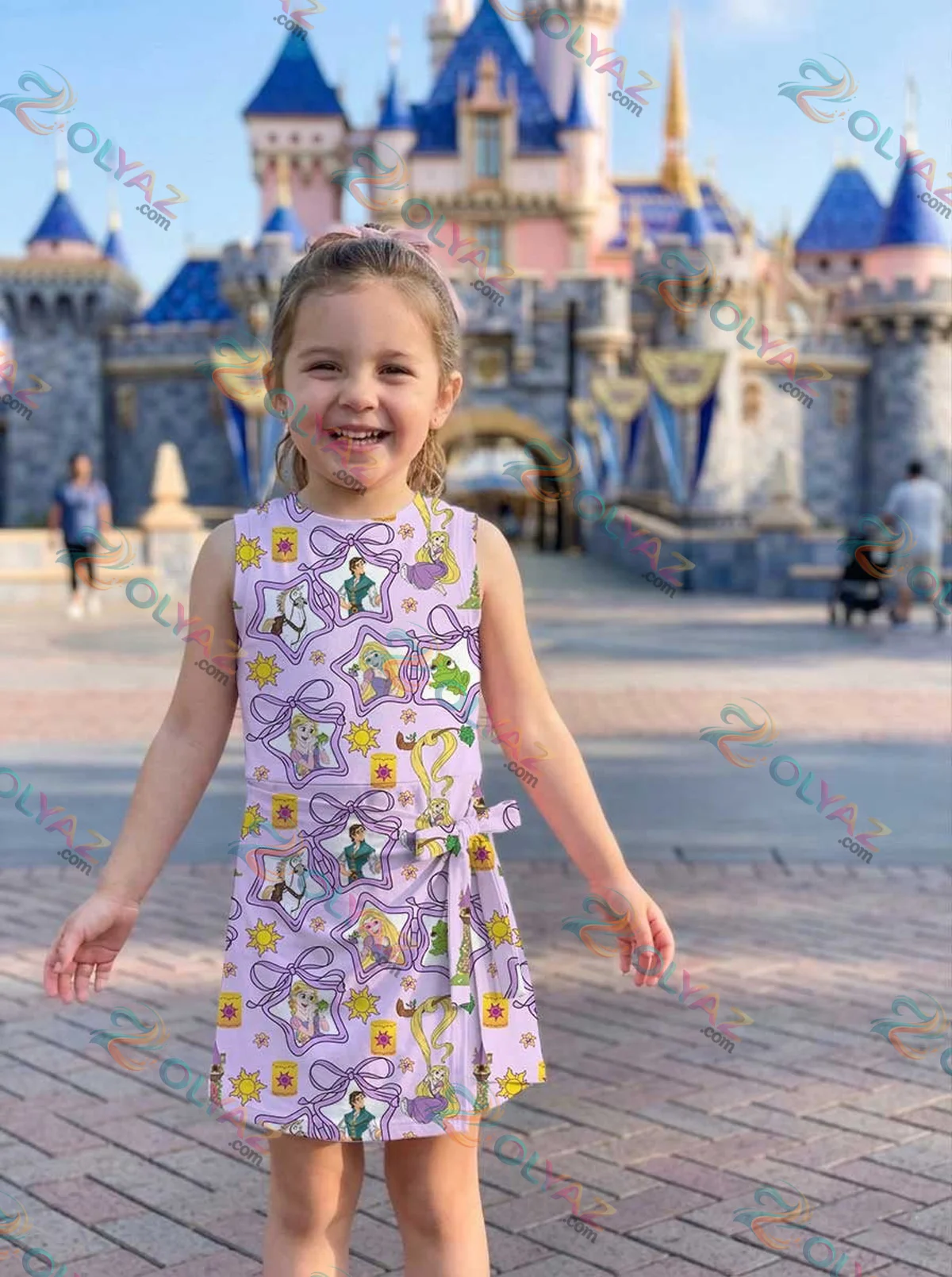 Girls Disney Tangled Purple Bow and Stars Athletic Dress - Tennis Dress Skirt, Family Matching Outfit Girls Disney Tangled Purple Bow and Stars Athletic Dress - Tennis Dress Skirt, Family Matching Outfit