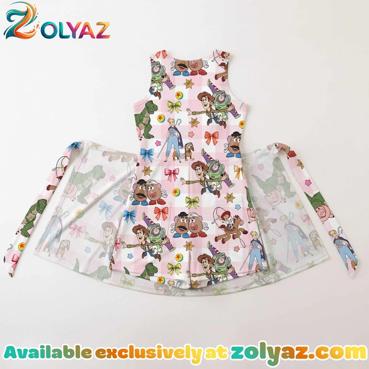 Girls Disney Toy Story Pink White Plaid Athletic Dress - Tennis Dress Skirt, Family Matching Outfit Girls Disney Toy Story Pink White Plaid Athletic Dress - Tennis Dress Skirt, Family Matching Outfit