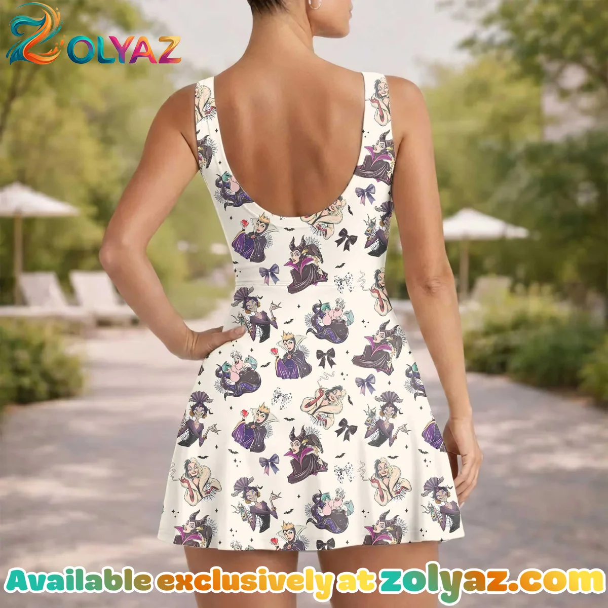 Girls Disney Villains Athletic Dress - Tennis Dress Skirt, Family Matching Halloween Outfit Girls Disney Villains Athletic Dress - Tennis Dress Skirt, Family Matching Halloween Outfit