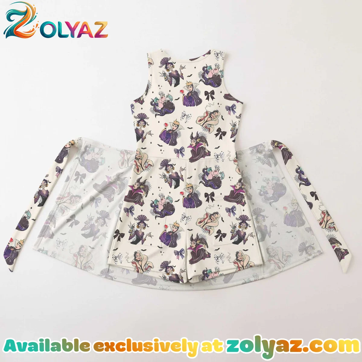 Girls Disney Villains Athletic Dress - Tennis Dress Skirt, Family Matching Halloween Outfit Girls Disney Villains Athletic Dress - Tennis Dress Skirt, Family Matching Halloween Outfit