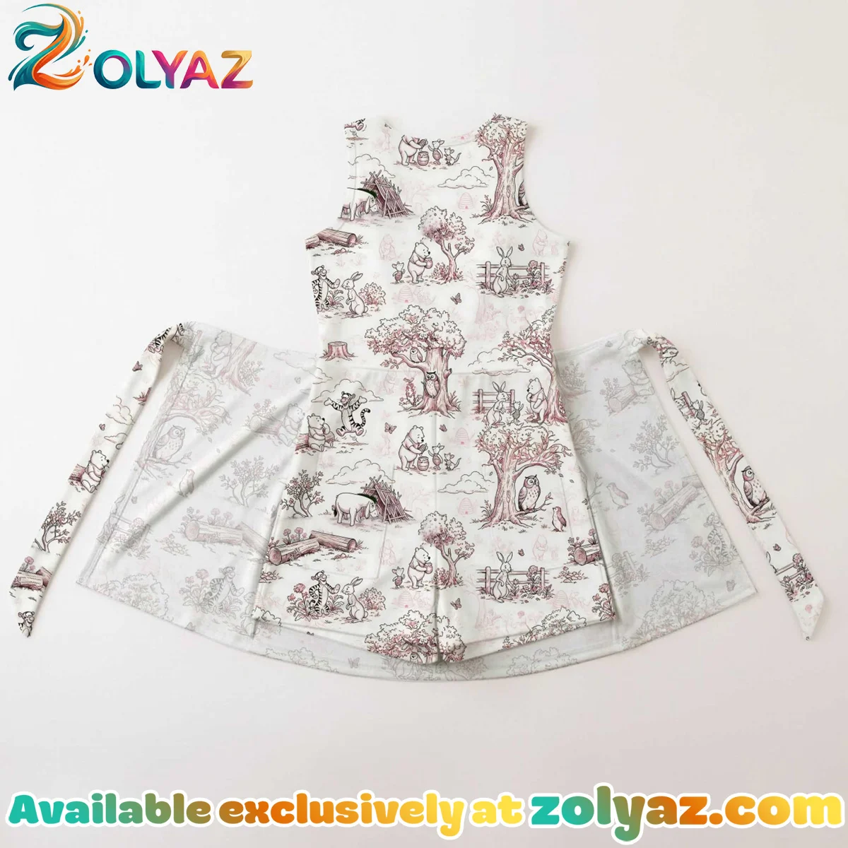 Girls Disney Winnie the Pooh Pink White Athletic Dress - Tennis Dress Skirt, Family Matching Outfit Girls Disney Winnie the Pooh Pink White Athletic Dress - Tennis Dress Skirt, Family Matching Outfit