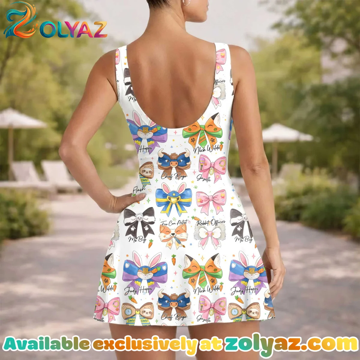 Girls Disney Zootopia Character Bows Athletic Dress - Tennis Dress Skirt, Family Matching Outfit Girls Disney Zootopia Character Bows Athletic Dress - Tennis Dress Skirt, Family Matching Outfit