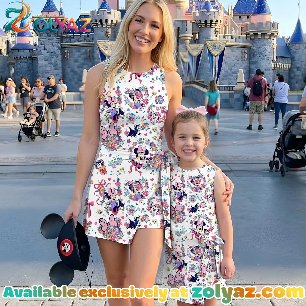 Girls Floral Minnie Athletic Dress - Tennis Dress Skirt, Family Matching Disney Outfit