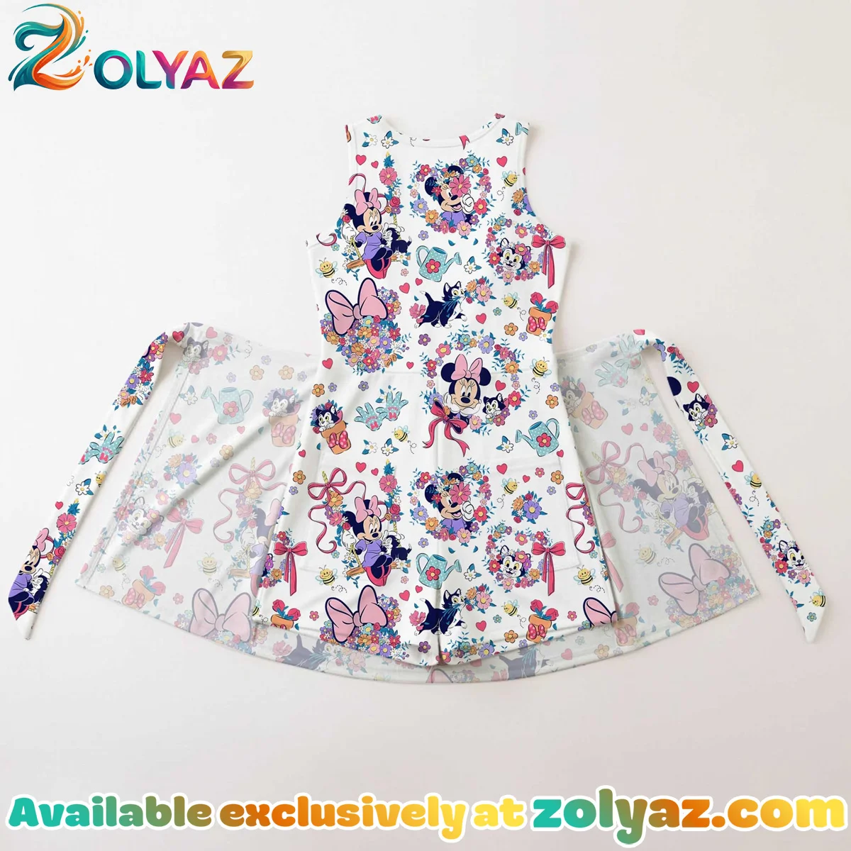 Girls Floral Minnie Athletic Dress - Tennis Dress Skirt, Family Matching Disney Outfit Girls Floral Minnie Athletic Dress - Tennis Dress Skirt, Family Matching Disney Outfit