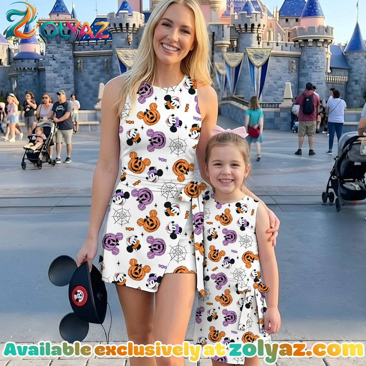 Girls Halloween Mickey Minnie Athletic Dress - Tennis Dress Skirt, Family Matching Disney Outfit