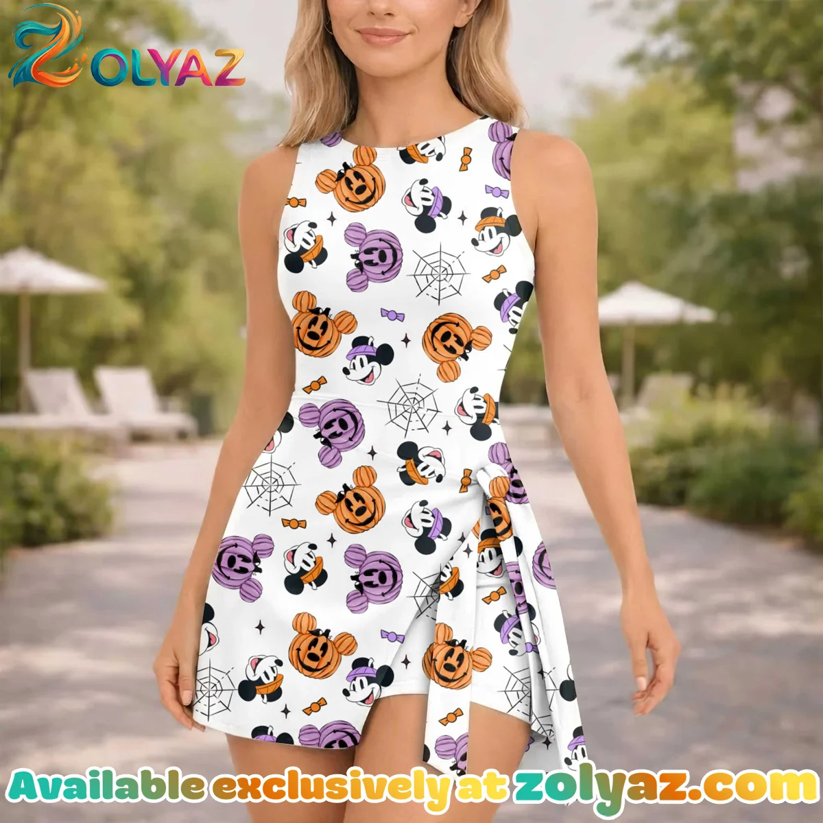 Girls Halloween Mickey Minnie Athletic Dress - Tennis Dress Skirt, Family Matching Disney Outfit Girls Halloween Mickey Minnie Athletic Dress - Tennis Dress Skirt, Family Matching Disney Outfit