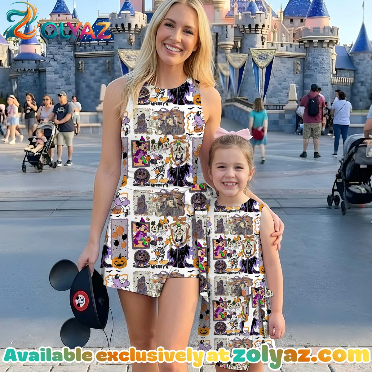 Girls Halloween Portrait Mickey Friends Athletic Dress - Tennis Dress Skirt, Family Matching Disney Outfit