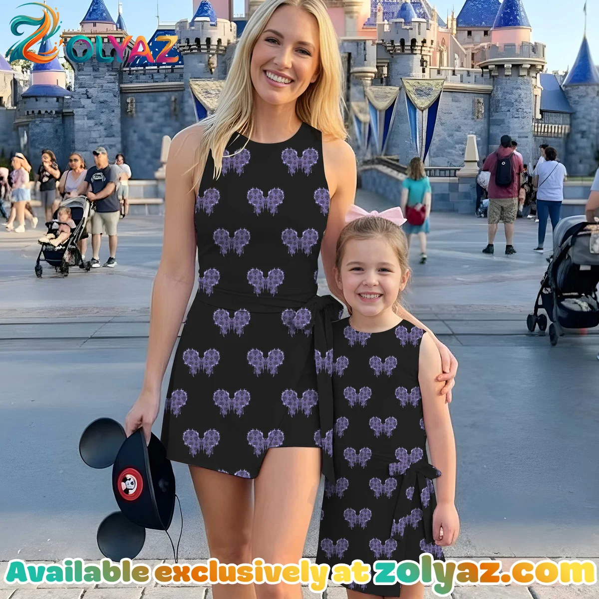 Girls Mickey Ears Pattern Athletic Dress - Tennis Dress Skirt, Family Matching Disney Outfit