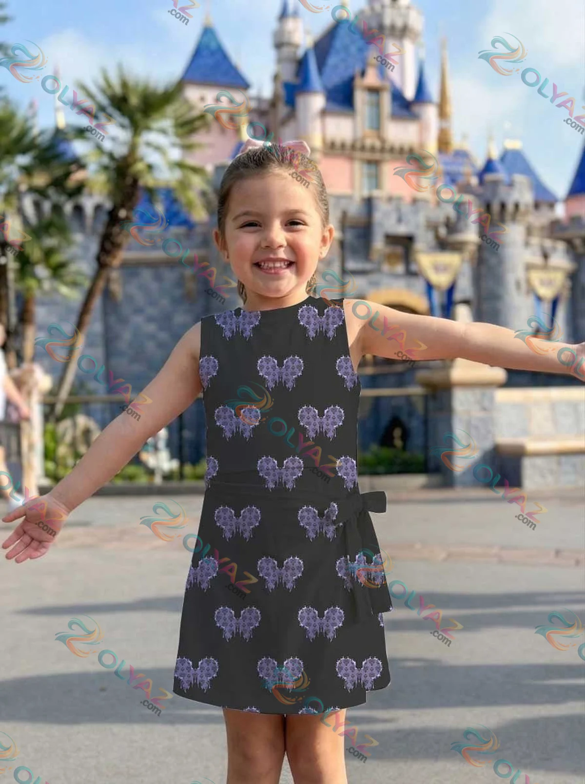 Girls Mickey Ears Pattern Athletic Dress - Tennis Dress Skirt, Family Matching Disney Outfit Girls Mickey Ears Pattern Athletic Dress - Tennis Dress Skirt, Family Matching Disney Outfit