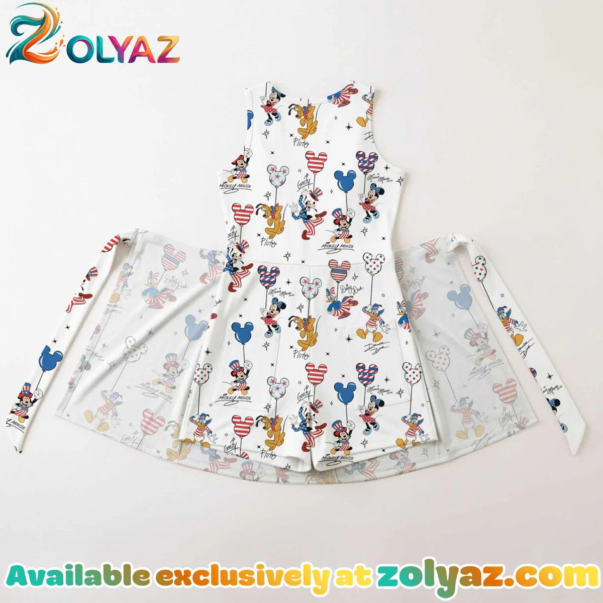 Girls Mickey Friends 4th Of July Athletic Dress - Tennis Dress Skirt, Family Matching Patriotic Outfit Girls Mickey Friends 4th Of July Athletic Dress - Tennis Dress Skirt, Family Matching Patriotic Outfit