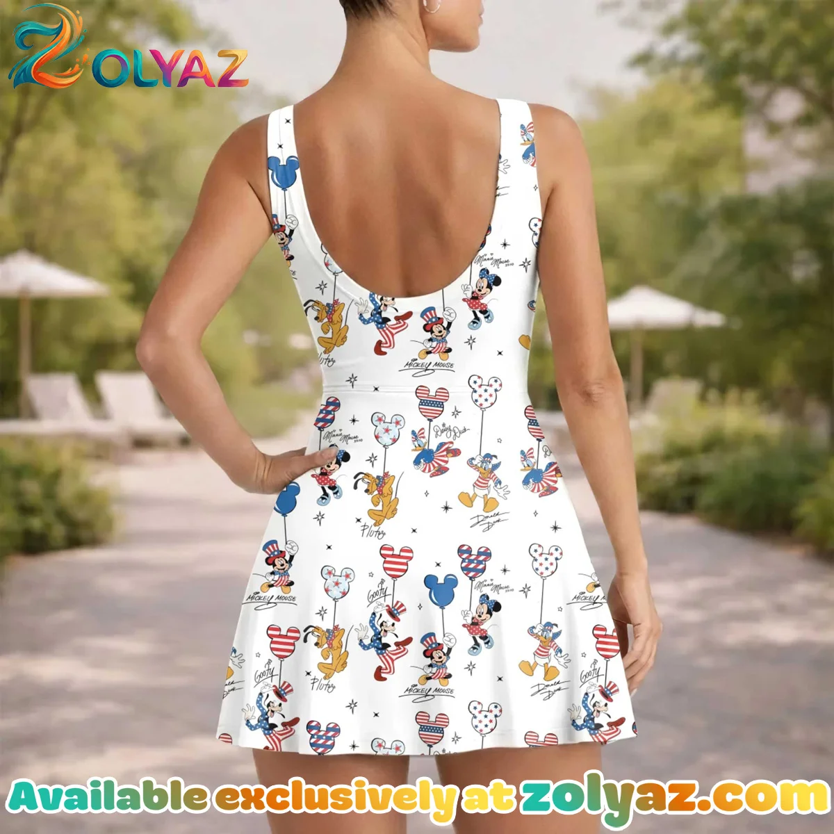 Girls Mickey Friends 4th Of July Athletic Dress - Tennis Dress Skirt, Family Matching Patriotic Outfit Girls Mickey Friends 4th Of July Athletic Dress - Tennis Dress Skirt, Family Matching Patriotic Outfit