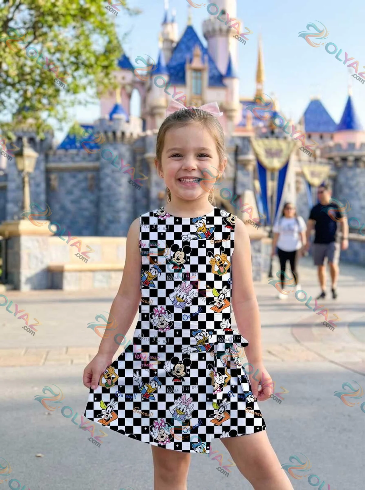 Girls Mickey Friends Checkerboard Athletic Dress - Tennis Dress Skirt, Family Matching Disney Outfit Girls Mickey Friends Checkerboard Athletic Dress - Tennis Dress Skirt, Family Matching Disney Outfit
