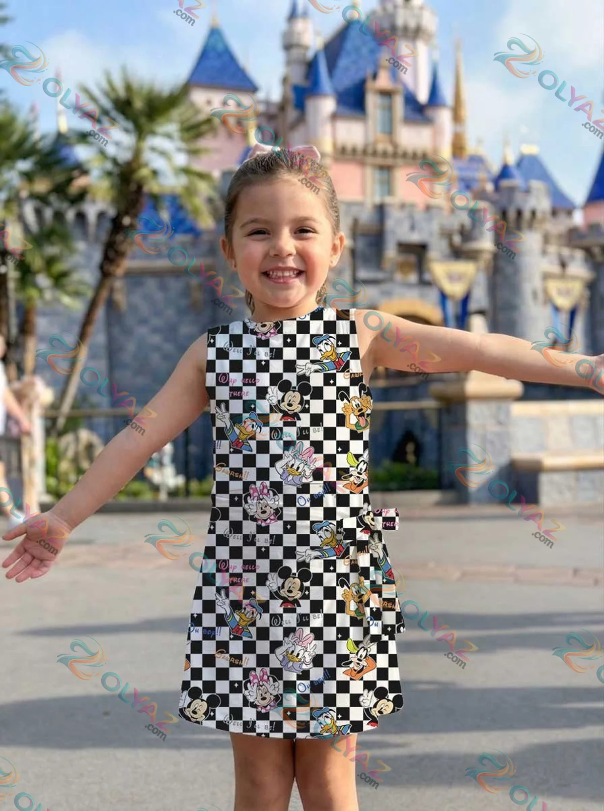 Girls Mickey Friends Checkerboard Athletic Dress - Tennis Dress Skirt, Family Matching Disney Outfit Girls Mickey Friends Checkerboard Athletic Dress - Tennis Dress Skirt, Family Matching Disney Outfit