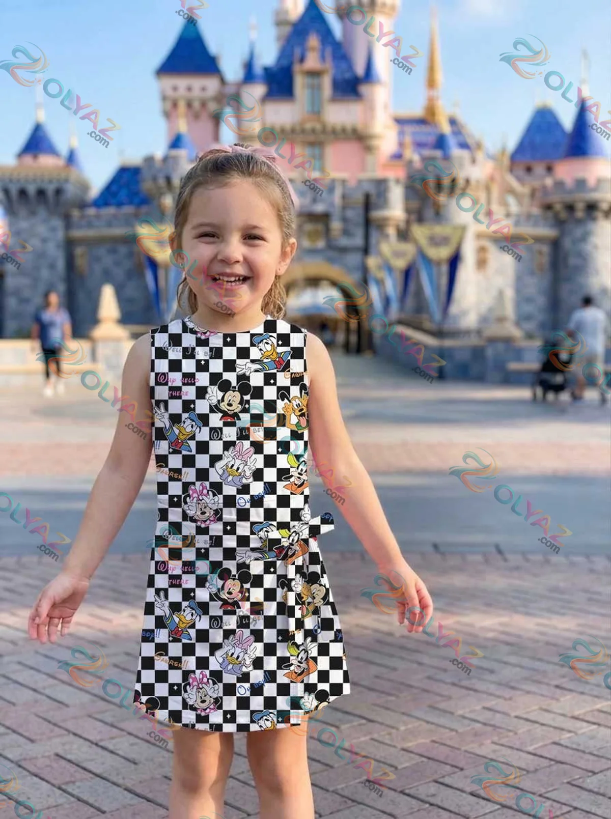 Girls Mickey Friends Checkerboard Athletic Dress - Tennis Dress Skirt, Family Matching Disney Outfit Girls Mickey Friends Checkerboard Athletic Dress - Tennis Dress Skirt, Family Matching Disney Outfit