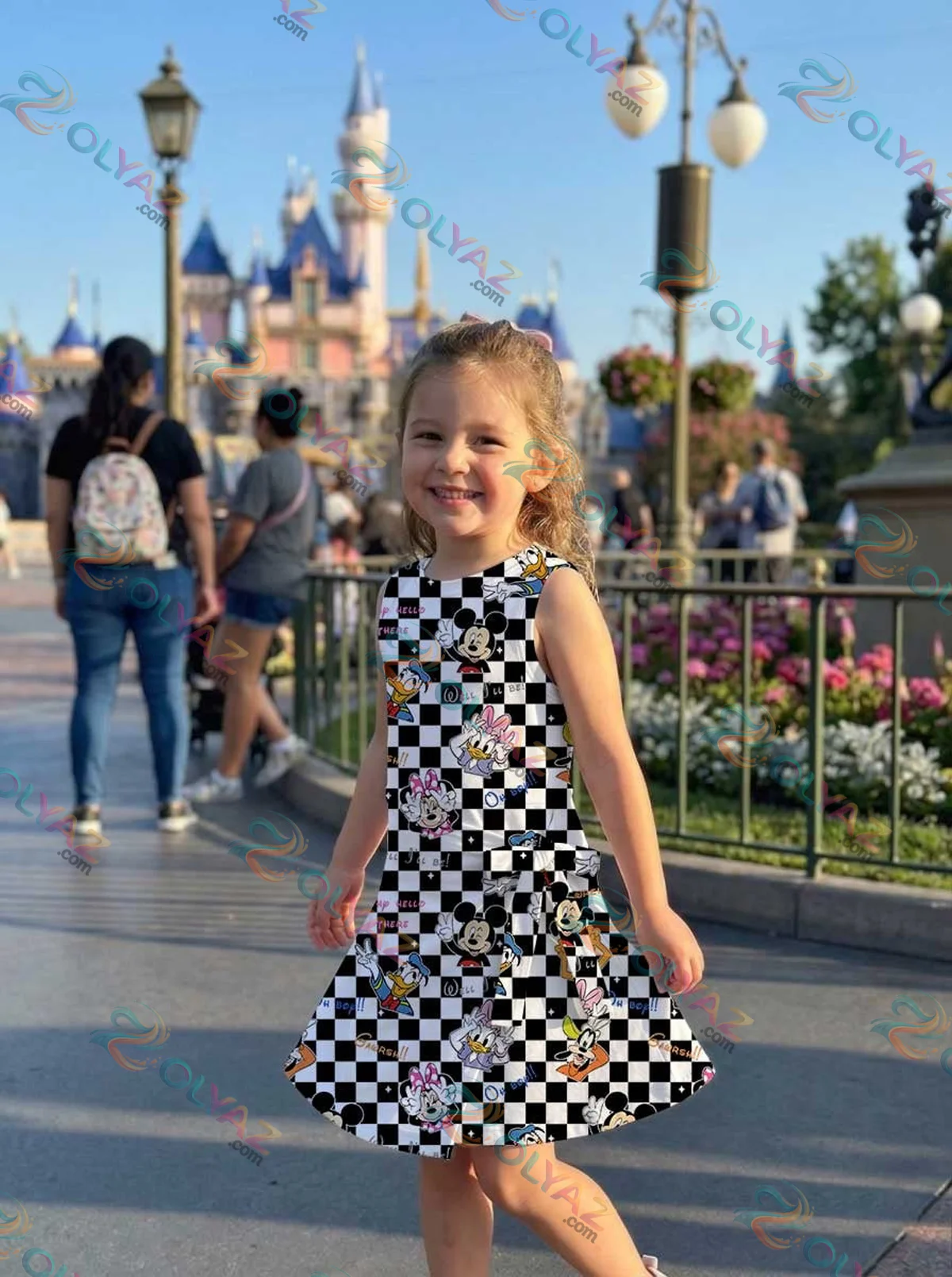 Girls Mickey Friends Checkerboard Athletic Dress - Tennis Dress Skirt, Family Matching Disney Outfit Girls Mickey Friends Checkerboard Athletic Dress - Tennis Dress Skirt, Family Matching Disney Outfit