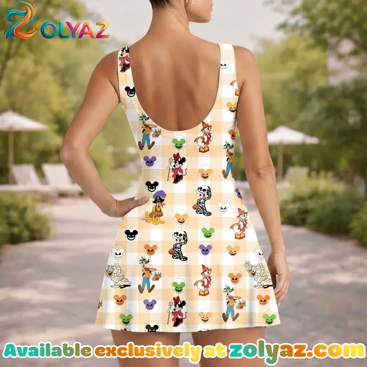 Girls Mickey Friends Checkerboard Athletic Dress - Tennis Dress Skirt, Family Matching Halloween Outfit Girls Mickey Friends Checkerboard Athletic Dress - Tennis Dress Skirt, Family Matching Halloween Outfit