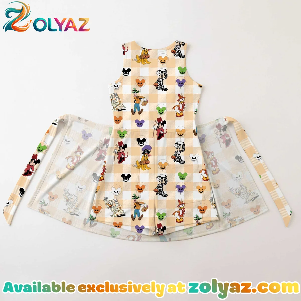 Girls Mickey Friends Checkerboard Athletic Dress - Tennis Dress Skirt, Family Matching Halloween Outfit Girls Mickey Friends Checkerboard Athletic Dress - Tennis Dress Skirt, Family Matching Halloween Outfit