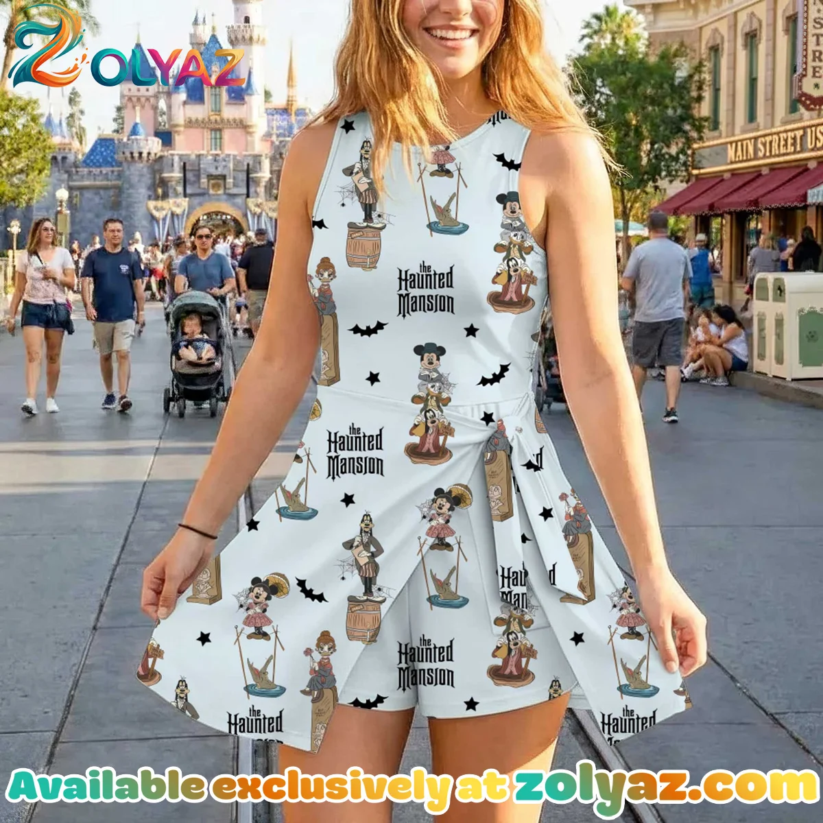 Girls Mickey Friends Haunted Mansion Athletic Dress - Tennis Dress Skirt, Family Matching Disney Outfit Girls Mickey Friends Haunted Mansion Athletic Dress - Tennis Dress Skirt, Family Matching Disney Outfit