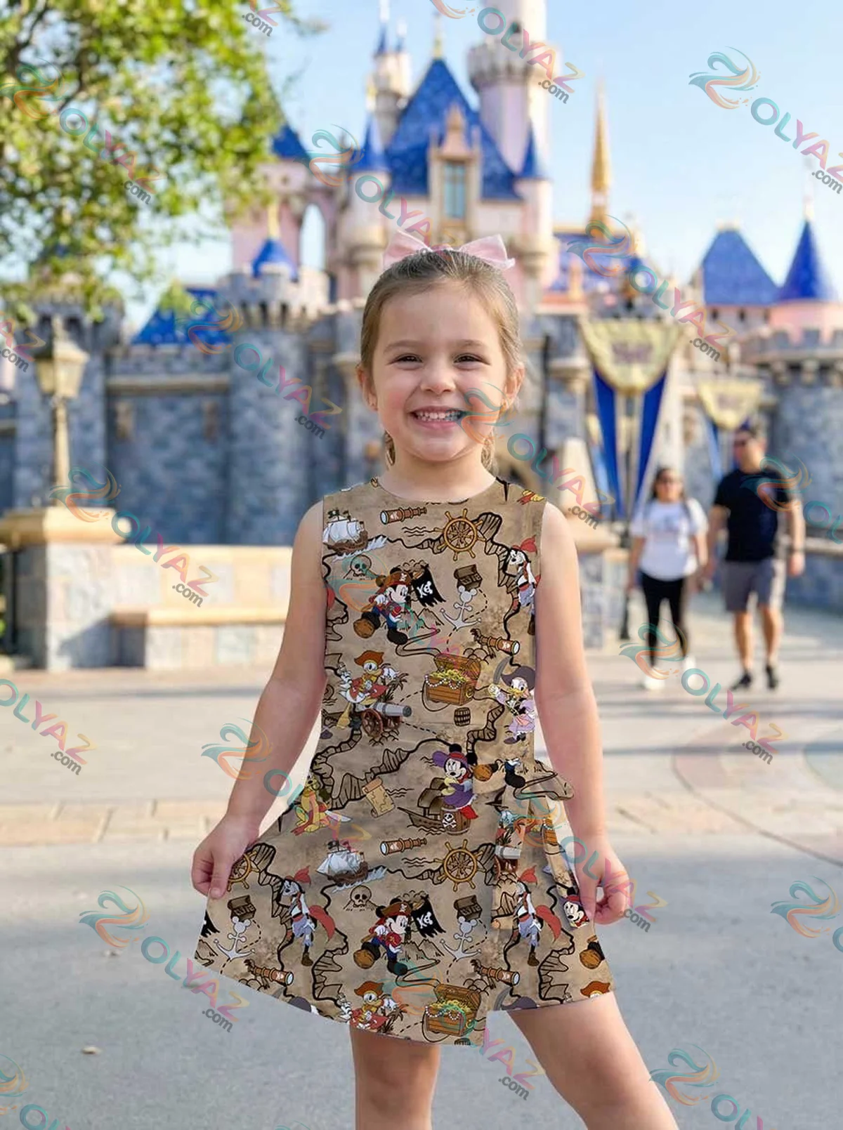 Girls Mickey Friends Treasure Map Athletic Dress - Tennis Dress Skirt, Family Matching Disney Outfit Girls Mickey Friends Treasure Map Athletic Dress - Tennis Dress Skirt, Family Matching Disney Outfit