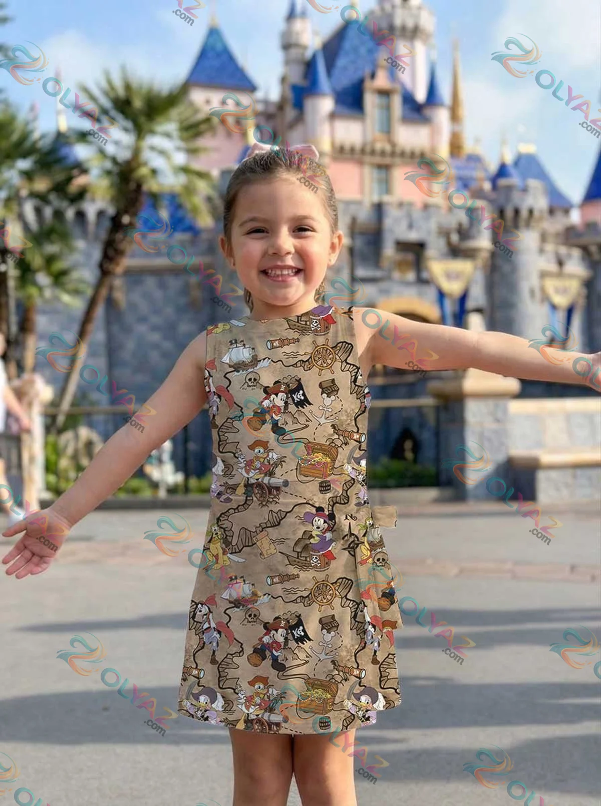 Girls Mickey Friends Treasure Map Athletic Dress - Tennis Dress Skirt, Family Matching Disney Outfit Girls Mickey Friends Treasure Map Athletic Dress - Tennis Dress Skirt, Family Matching Disney Outfit