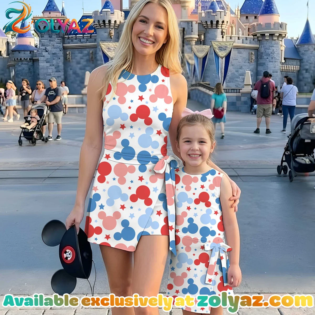 Girls Mickey Icons 4th Of July Athletic Dress - Tennis Dress Skirt, Family Matching Patriotic Outfit
