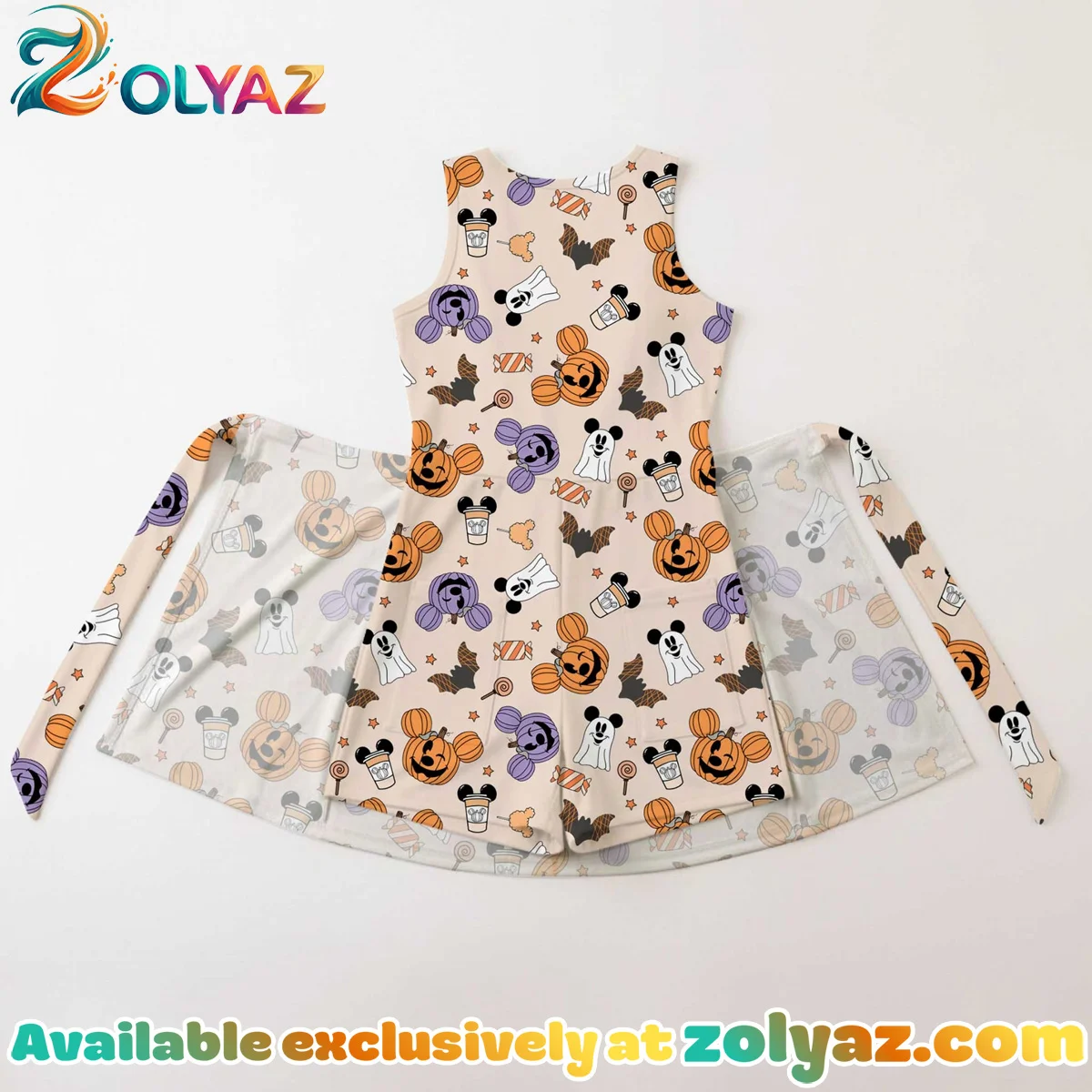Girls Mickey Pumpkin Athletic Dress - Tennis Dress Skirt, Family Matching Halloween Outfit Girls Mickey Pumpkin Athletic Dress - Tennis Dress Skirt, Family Matching Halloween Outfit