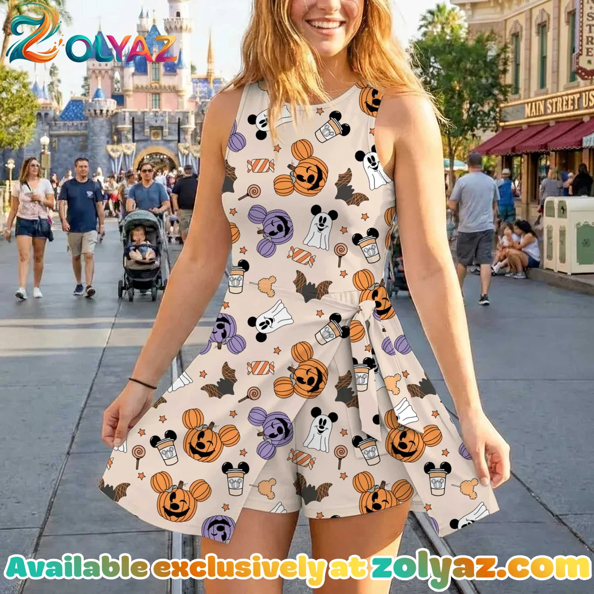 Girls Mickey Pumpkin Athletic Dress - Tennis Dress Skirt, Family Matching Halloween Outfit Girls Mickey Pumpkin Athletic Dress - Tennis Dress Skirt, Family Matching Halloween Outfit