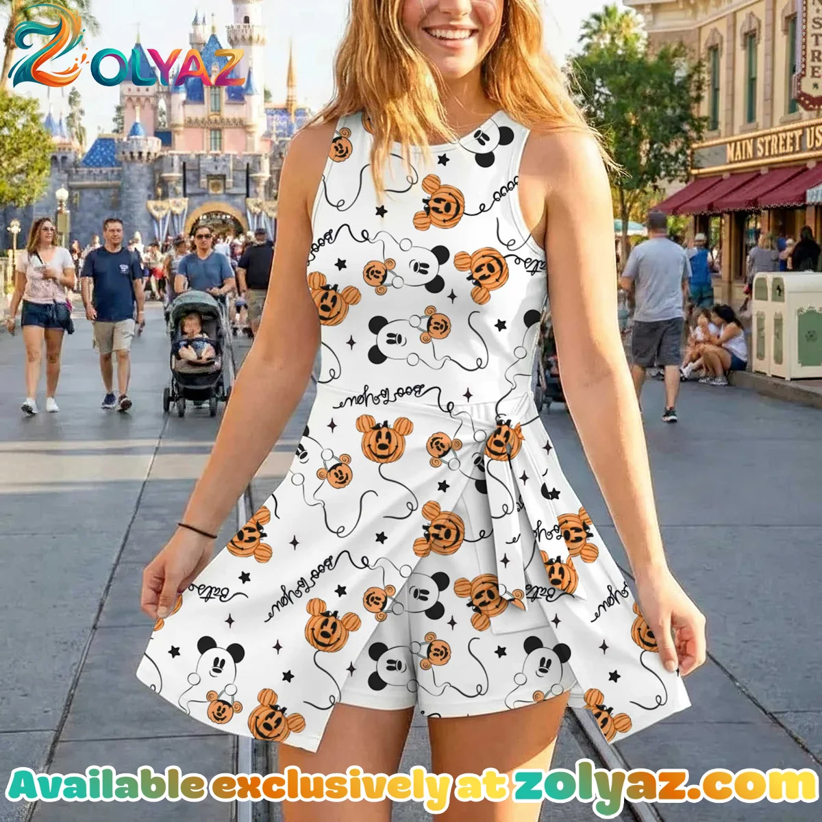 Girls Mickey Pumpkin Balloons Athletic Dress - Tennis Dress Skirt, Family Matching Halloween Outfit Girls Mickey Pumpkin Balloons Athletic Dress - Tennis Dress Skirt, Family Matching Halloween Outfit