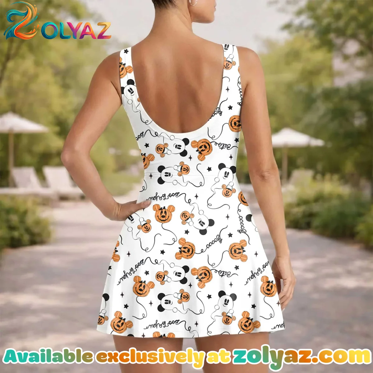 Girls Mickey Pumpkin Balloons Athletic Dress - Tennis Dress Skirt, Family Matching Halloween Outfit Girls Mickey Pumpkin Balloons Athletic Dress - Tennis Dress Skirt, Family Matching Halloween Outfit