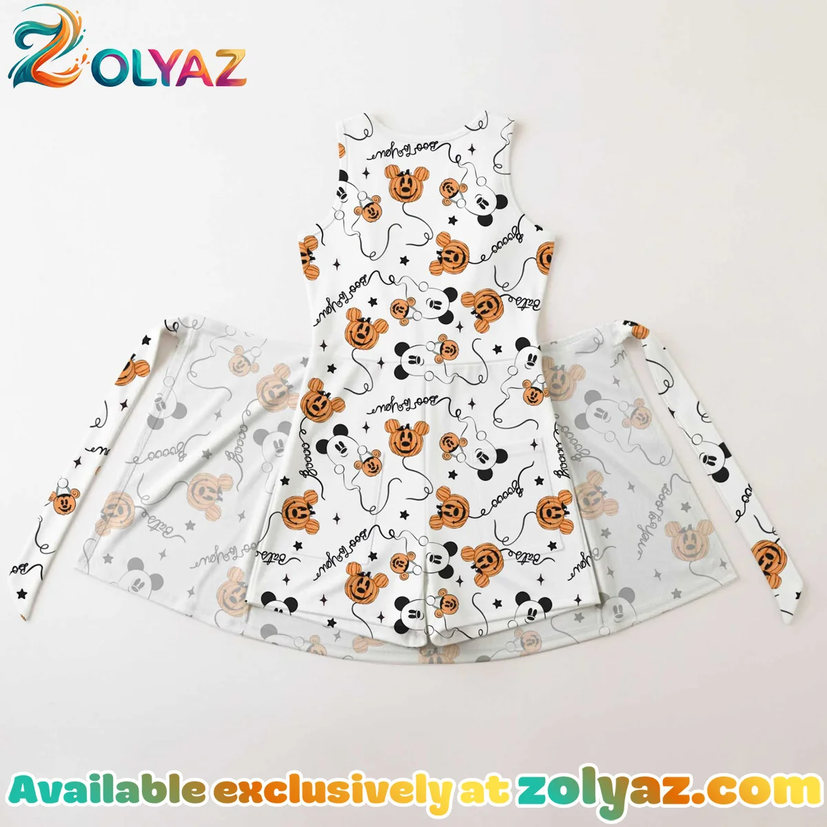 Girls Mickey Pumpkin Balloons Athletic Dress - Tennis Dress Skirt, Family Matching Halloween Outfit Girls Mickey Pumpkin Balloons Athletic Dress - Tennis Dress Skirt, Family Matching Halloween Outfit