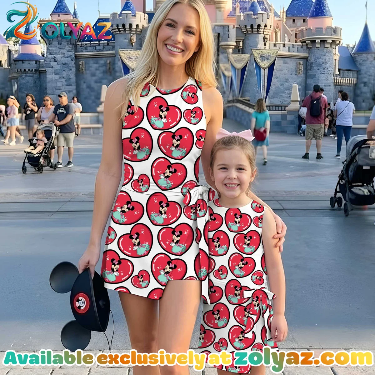 Girls Minnie Mouse Heart Athletic Dress - Tennis Dress Skirt, Family Matching Disney Outfit