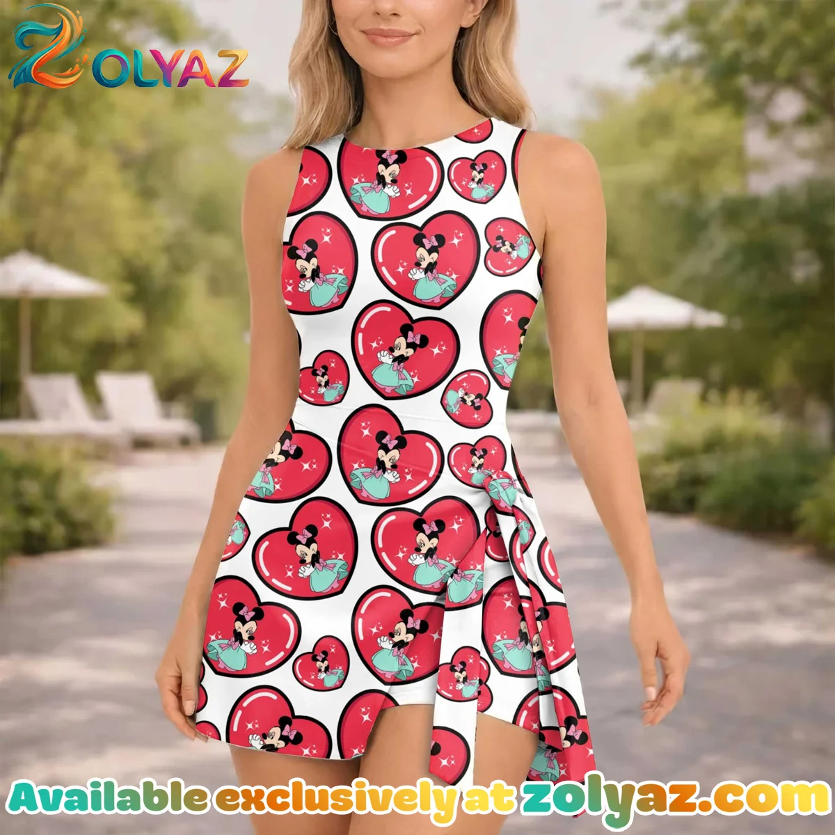 Girls Minnie Mouse Heart Athletic Dress - Tennis Dress Skirt, Family Matching Disney Outfit Girls Minnie Mouse Heart Athletic Dress - Tennis Dress Skirt, Family Matching Disney Outfit