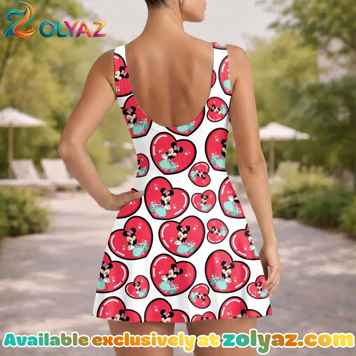 Girls Minnie Mouse Heart Athletic Dress - Tennis Dress Skirt, Family Matching Disney Outfit Girls Minnie Mouse Heart Athletic Dress - Tennis Dress Skirt, Family Matching Disney Outfit