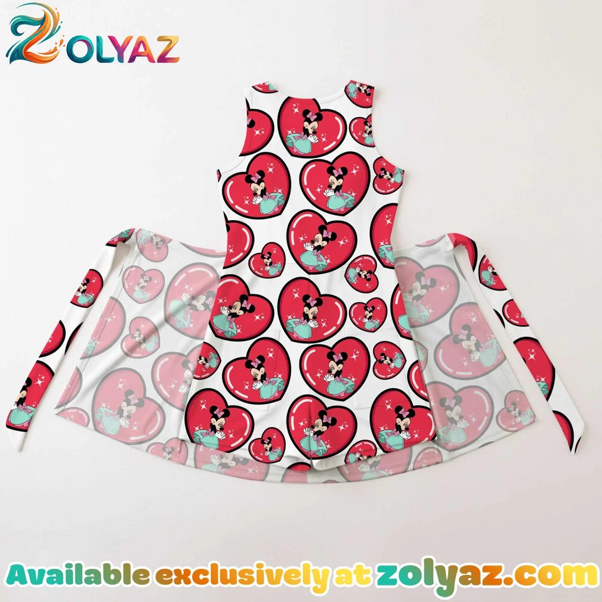 Girls Minnie Mouse Heart Athletic Dress - Tennis Dress Skirt, Family Matching Disney Outfit Girls Minnie Mouse Heart Athletic Dress - Tennis Dress Skirt, Family Matching Disney Outfit