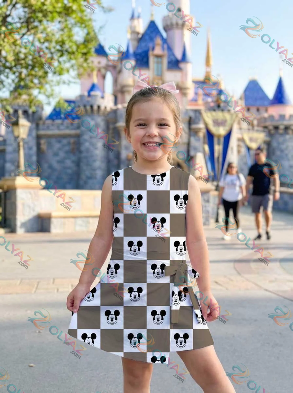 Girls Neutral Mickey Checkerboard Athletic Dress - Tennis Dress Skirt, Family Matching Disney Outfit Girls Neutral Mickey Checkerboard Athletic Dress - Tennis Dress Skirt, Family Matching Disney Outfit