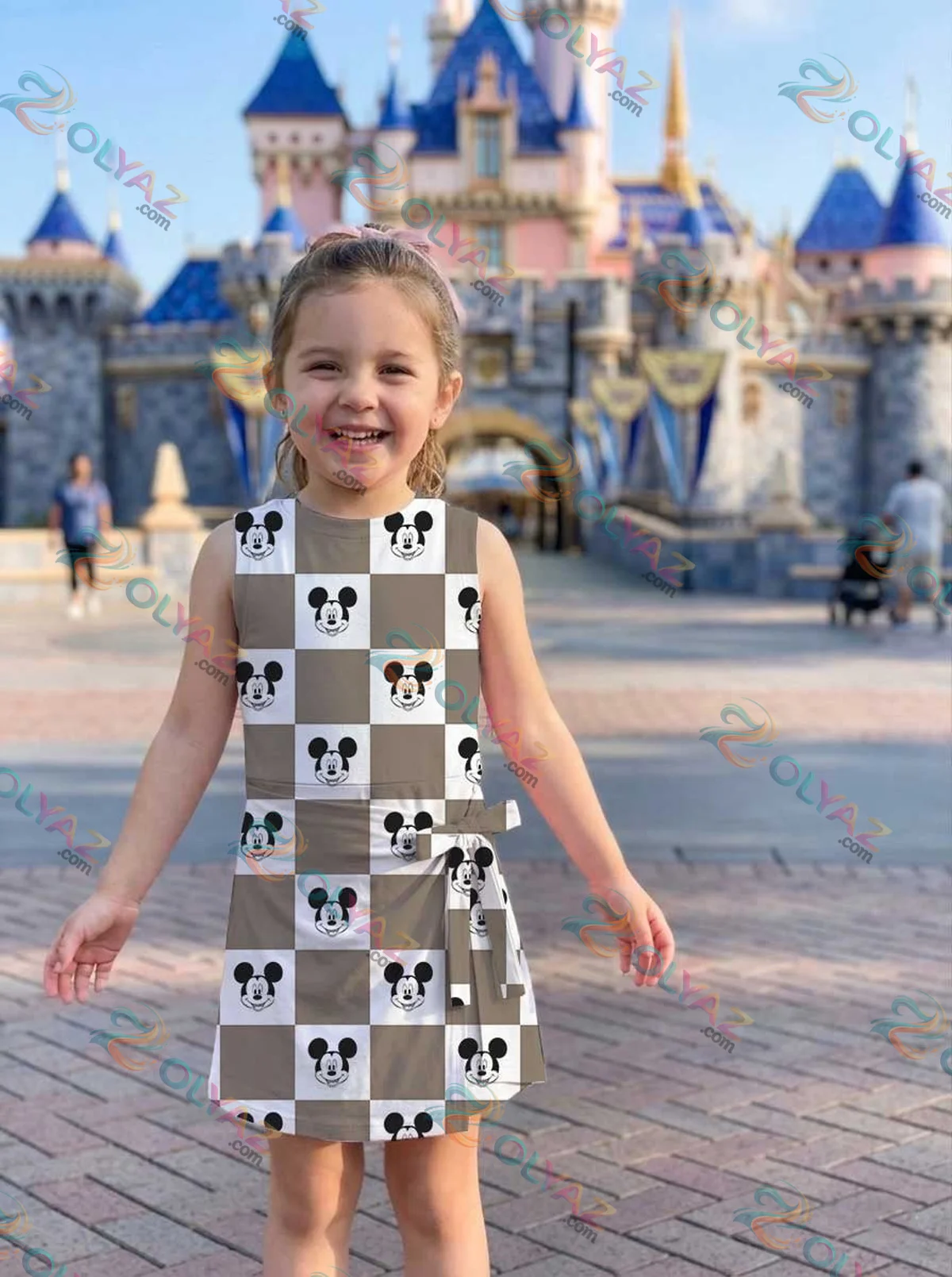 Girls Neutral Mickey Checkerboard Athletic Dress - Tennis Dress Skirt, Family Matching Disney Outfit Girls Neutral Mickey Checkerboard Athletic Dress - Tennis Dress Skirt, Family Matching Disney Outfit