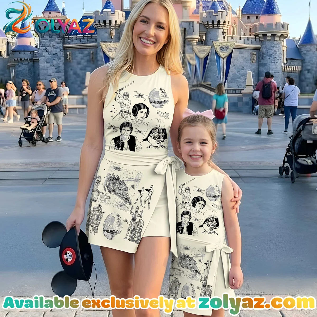 Girls Neutral Star Wars Athletic Dress - Tennis Dress Skirt, Family Matching Galaxy Outfit