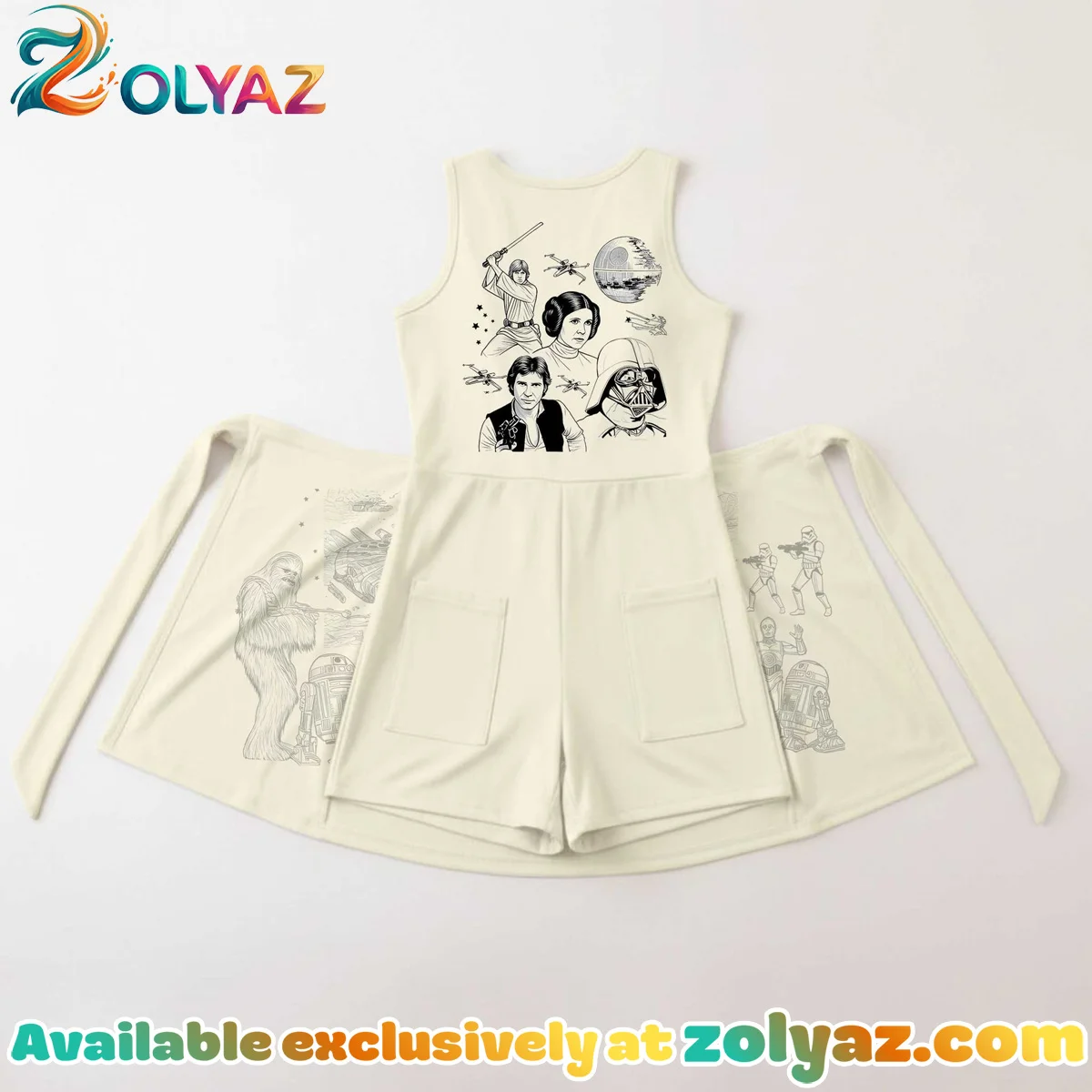 Girls Neutral Star Wars Athletic Dress - Tennis Dress Skirt, Family Matching Galaxy Outfit Girls Neutral Star Wars Athletic Dress - Tennis Dress Skirt, Family Matching Galaxy Outfit