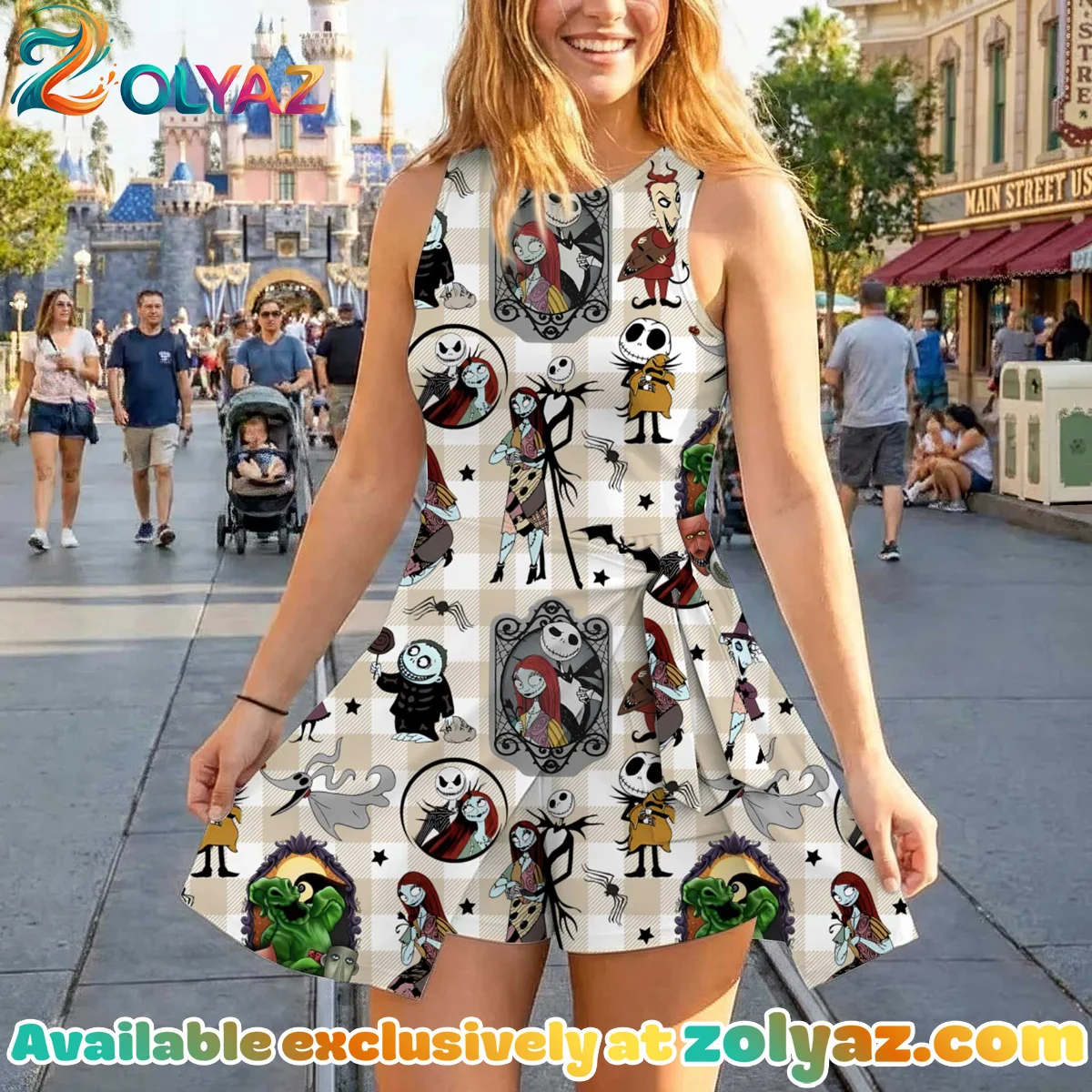Girls Nightmare Before Christmas Athletic Dress - Tennis Dress Skirt, Family Matching Disney Halloween Outfit Girls Nightmare Before Christmas Athletic Dress - Tennis Dress Skirt, Family Matching Disney Halloween Outfit