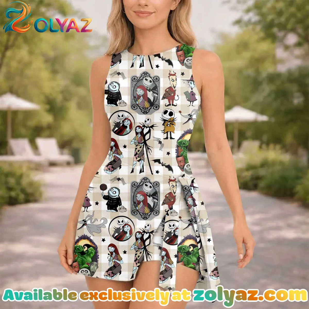 Girls Nightmare Before Christmas Athletic Dress - Tennis Dress Skirt, Family Matching Disney Halloween Outfit Girls Nightmare Before Christmas Athletic Dress - Tennis Dress Skirt, Family Matching Disney Halloween Outfit
