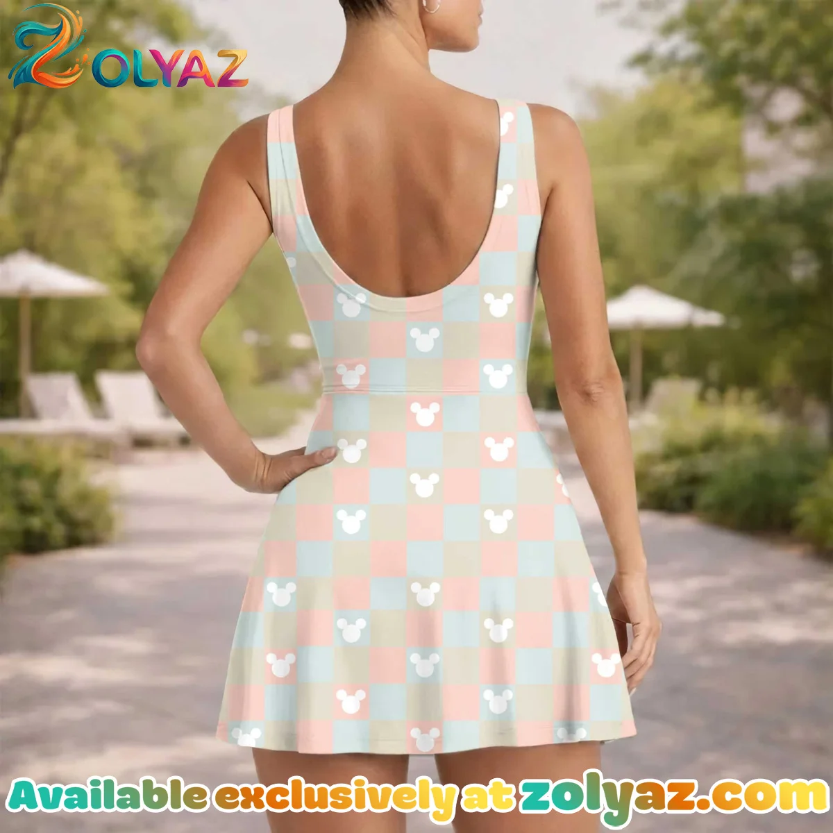 Girls Pastel Mickey Athletic Dress - Tennis Dress Skirt, Family Matching Disney Outfit Girls Pastel Mickey Athletic Dress - Tennis Dress Skirt, Family Matching Disney Outfit