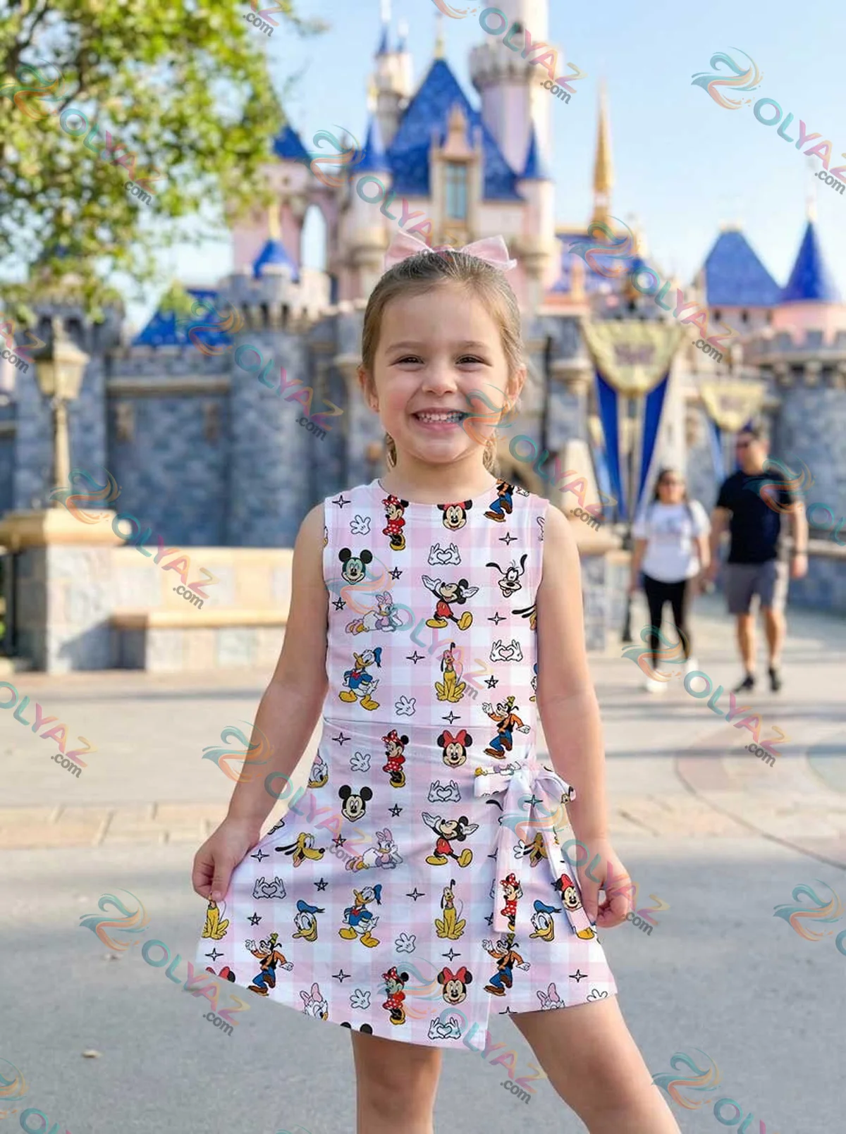 Girls Pink Checkerboard Mickey Athletic Dress - Tennis Dress Skirt, Family Matching Disney Outfit Girls Pink Checkerboard Mickey Athletic Dress - Tennis Dress Skirt, Family Matching Disney Outfit