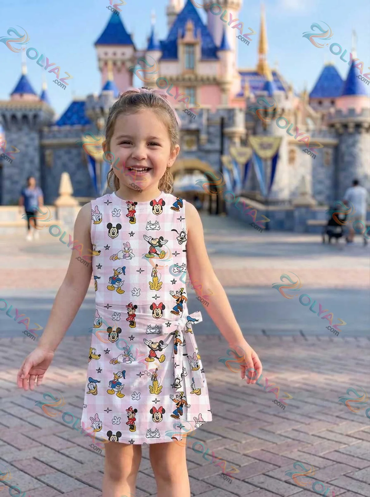 Girls Pink Checkerboard Mickey Athletic Dress - Tennis Dress Skirt, Family Matching Disney Outfit Girls Pink Checkerboard Mickey Athletic Dress - Tennis Dress Skirt, Family Matching Disney Outfit