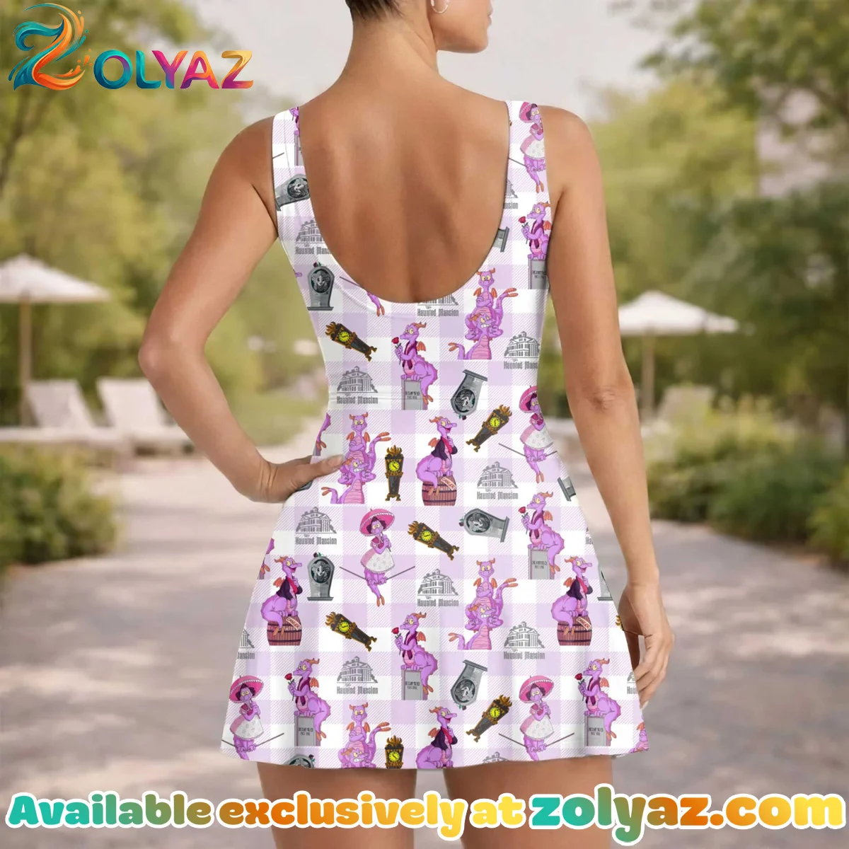 Girls Purple Checkerboard Figment Haunted Mansion Athletic Dress - Tennis Dress Skirt, Family Matching Disney Outfit Girls Purple Checkerboard Figment Haunted Mansion Athletic Dress - Tennis Dress Skirt, Family Matching Disney Outfit