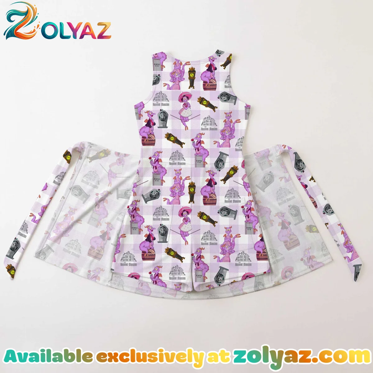 Girls Purple Checkerboard Figment Haunted Mansion Athletic Dress - Tennis Dress Skirt, Family Matching Disney Outfit Girls Purple Checkerboard Figment Haunted Mansion Athletic Dress - Tennis Dress Skirt, Family Matching Disney Outfit