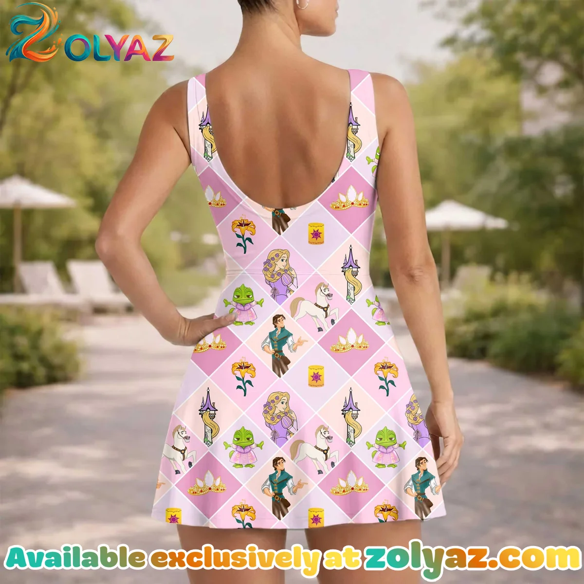 Girls Rapunzel Athletic Dress - Tennis Dress Skirt, Family Matching Princess Outfit Girls Rapunzel Athletic Dress - Tennis Dress Skirt, Family Matching Princess Outfit