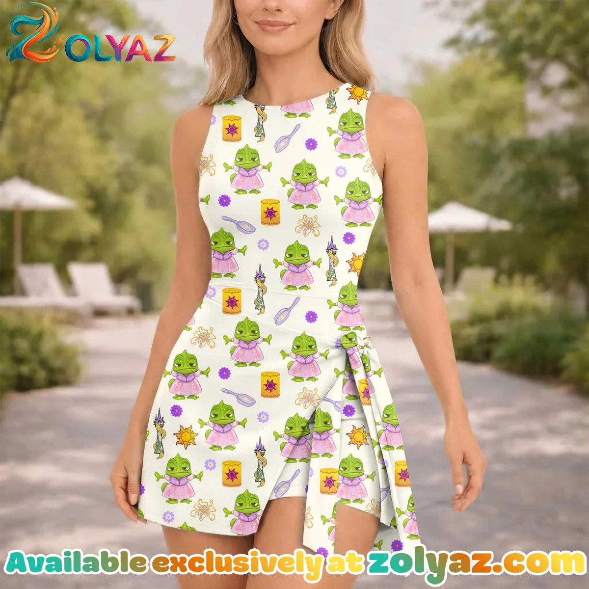 Girls Rapunzel Pascal Athletic Dress - Tennis Dress Skirt, Family Matching Disney Outfit Girls Rapunzel Pascal Athletic Dress - Tennis Dress Skirt, Family Matching Disney Outfit